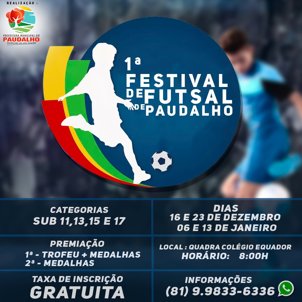 Festival de Esportes na modalidade de futsal. 