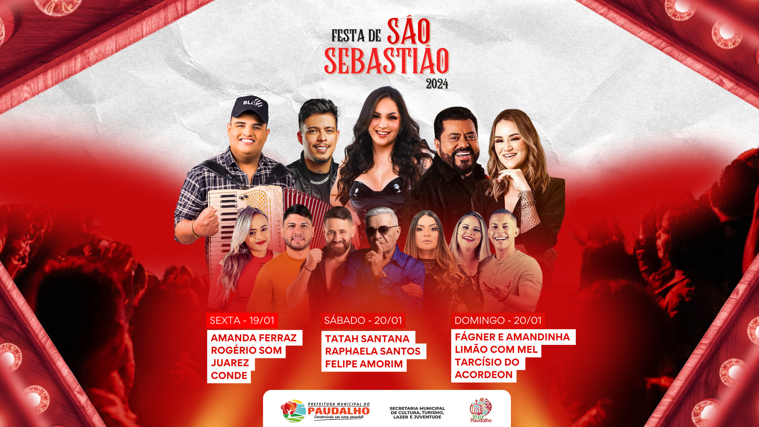 Raphaela Santos, Limão com Mel, Tarcísio do Acordeon e Felipe Amorim são  atrações confirmadas na 155ª Festa de São Sebastião 2024 de Paudalho |  Prefeitura do Paudalho